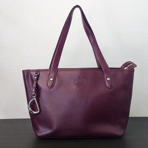 Ralph Lauren plum medium tote purse